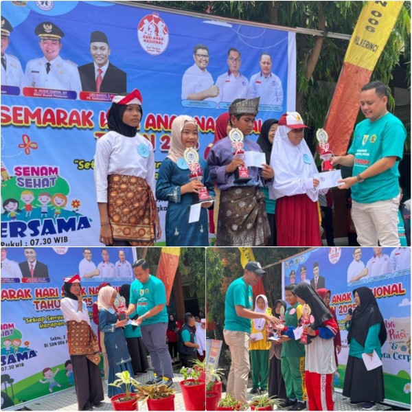 Khaira Asyifa Elfatahni dan Latifa Qotrunnada Peraih Juara Pertama Baca Puisi dan Menulis Cerpen di Taja Komnas PA Kabupaten Pelalawan