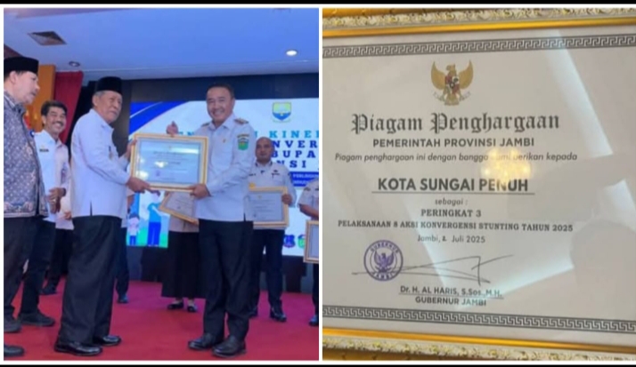 Raih Penghargaan, Pemkot Sungai Penuh Catat Prestasi Gemilang Konvergensi Stunting